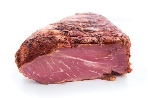 Romanian's Pepper Meat - Shoulder Pastrami sliced (1 Lb Pack)